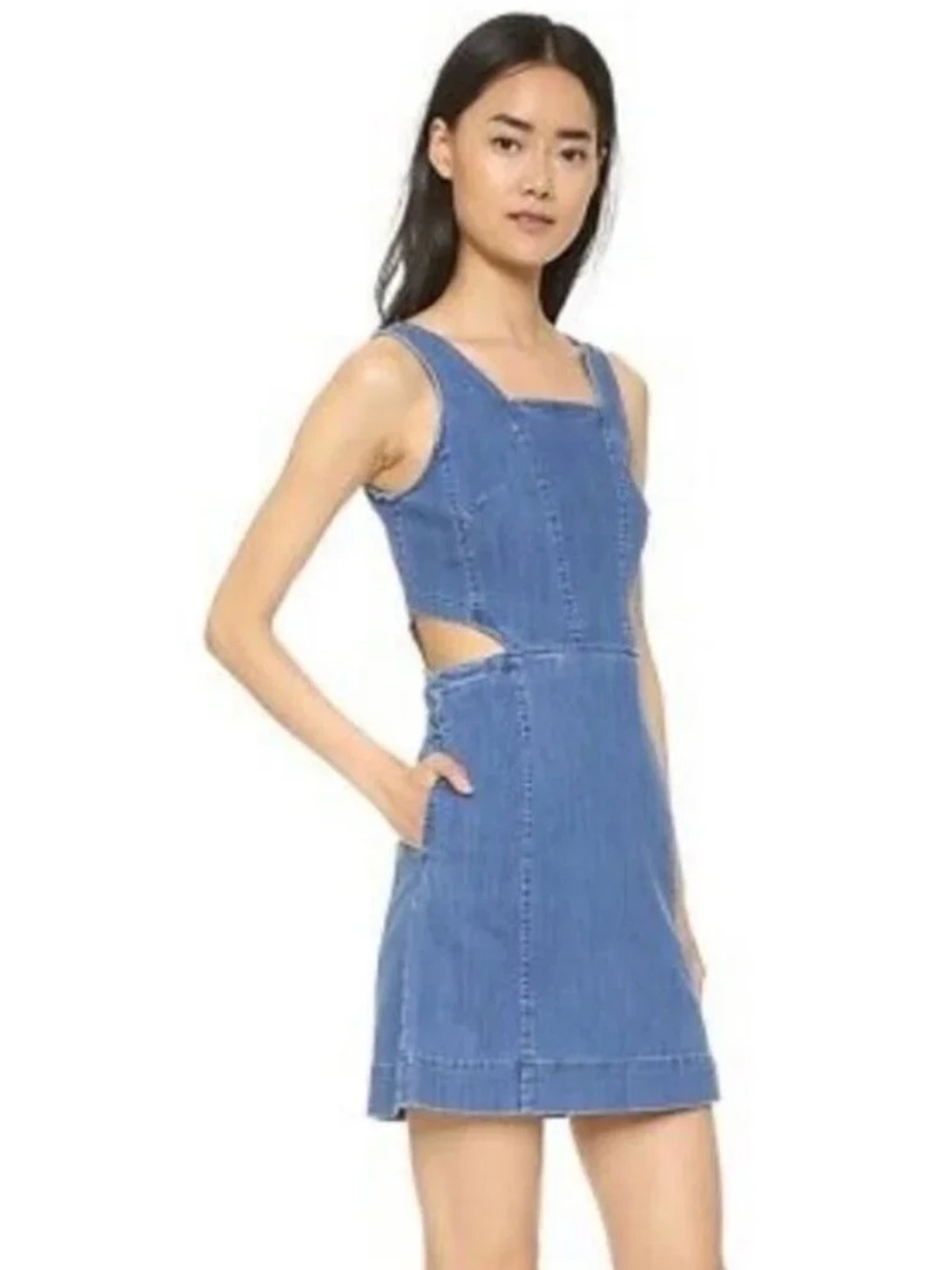 Madewell Blue Denim Cutout Mini Dress EUC worn once